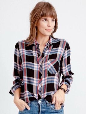 Rails Hunter Plaid Shirt in a black, pink, and blue colorway